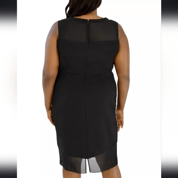 NWT Maree Pour Toi Plus Mesh Panel Sheath Sheer Color Block Dress Black Size 22 - Picture 2 of 14